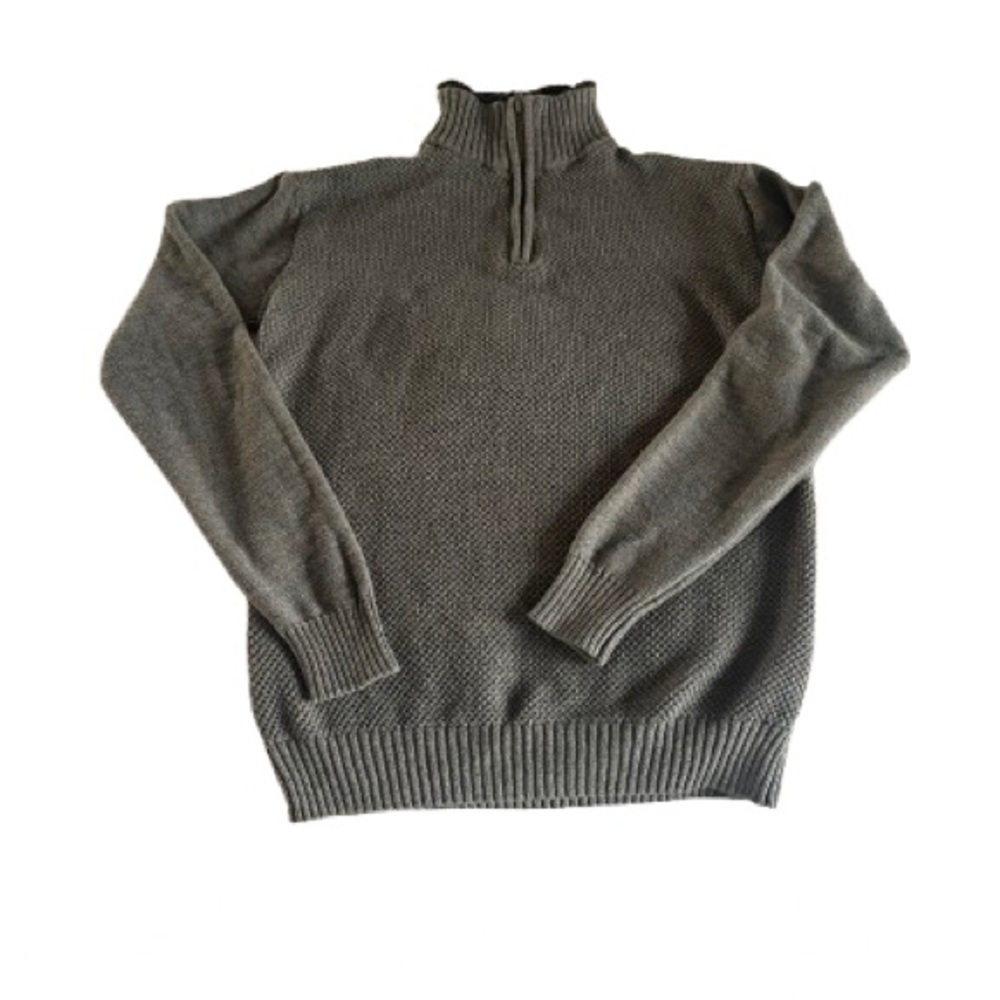 Men's Charcoal Zip-Up Sweater